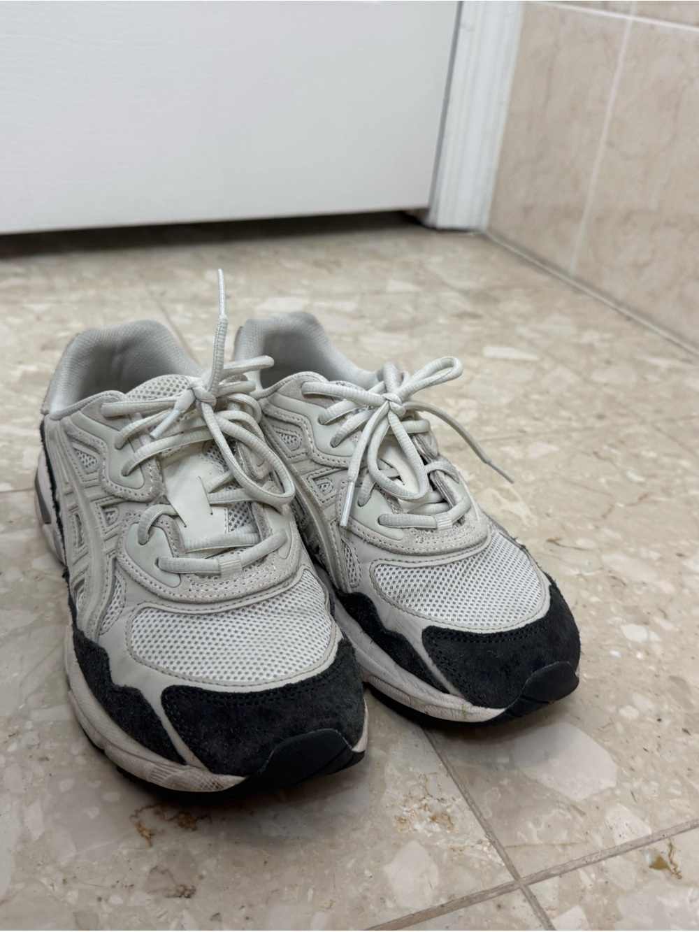 Asics Kids White and Black Sneakers